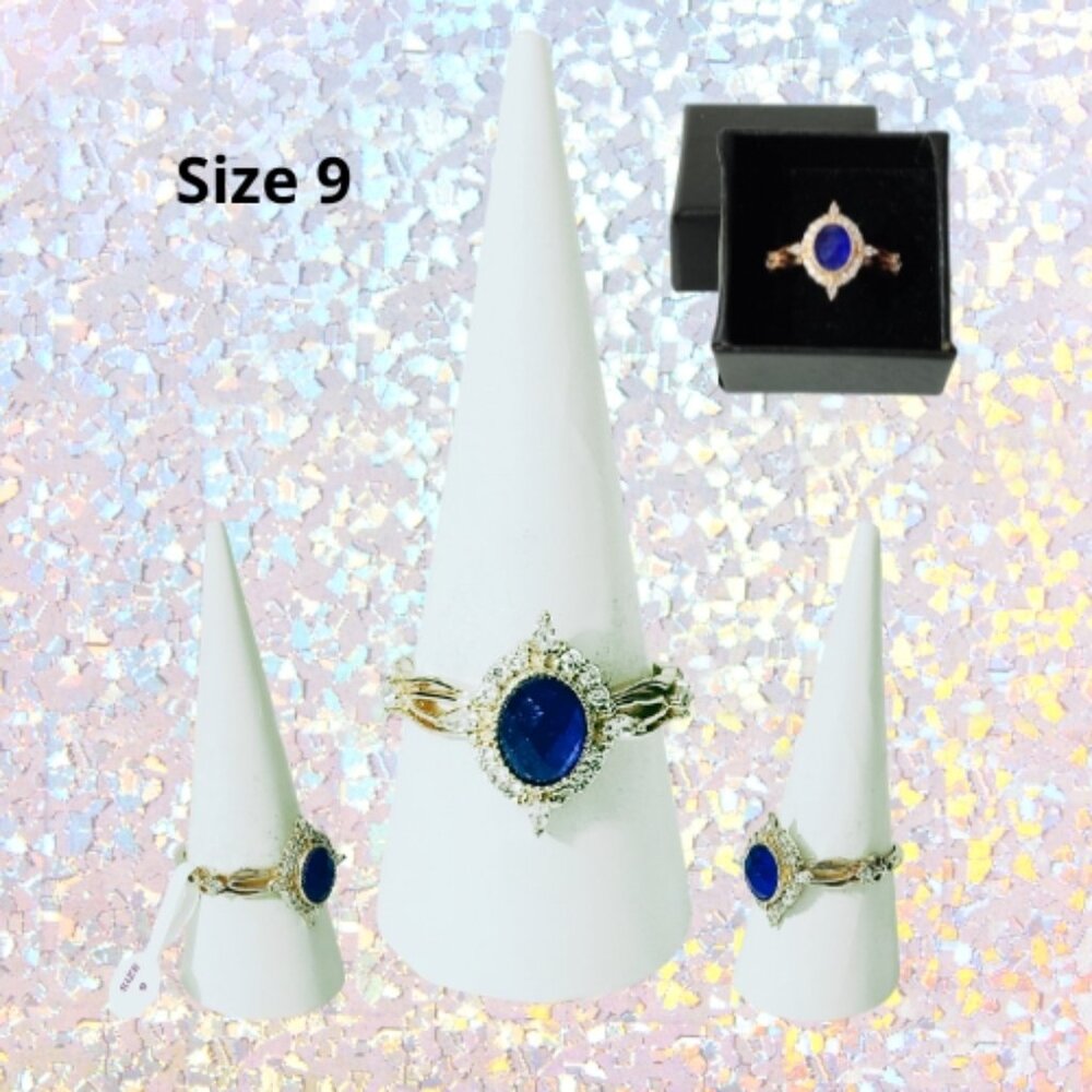 BP Genuine Lapis Quartz Ring - Rose Gold Plating (Size 9)